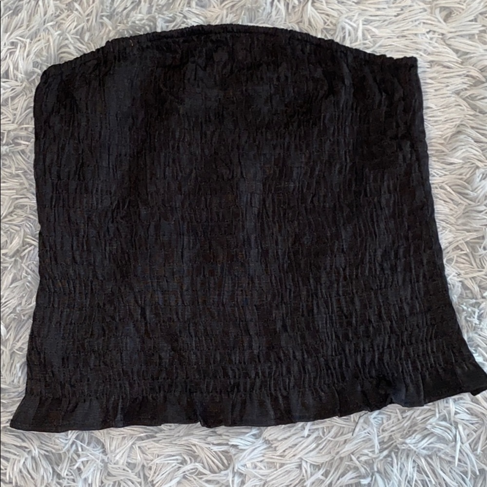 Black Ruffled Style Envy Tube Top